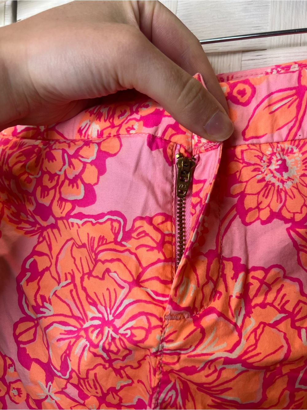 Lilly Pulitzer Pink & Orange Floral Scallop Hem Shorts - Picture 6 of 11